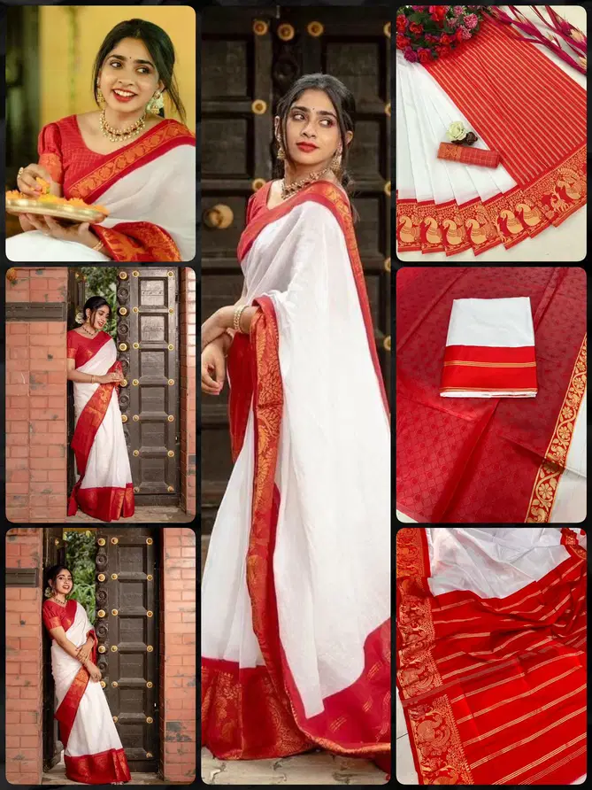 Ridhhi By Aab White Designer Soft Lichi Silk Sarees Wholesale Price In Surat